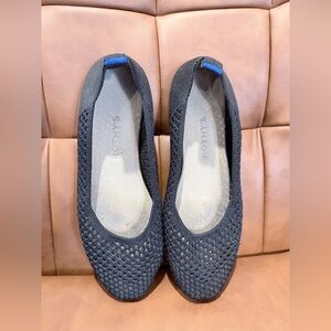 Rothy's Women's Gray Knit Flats with Blue Accents